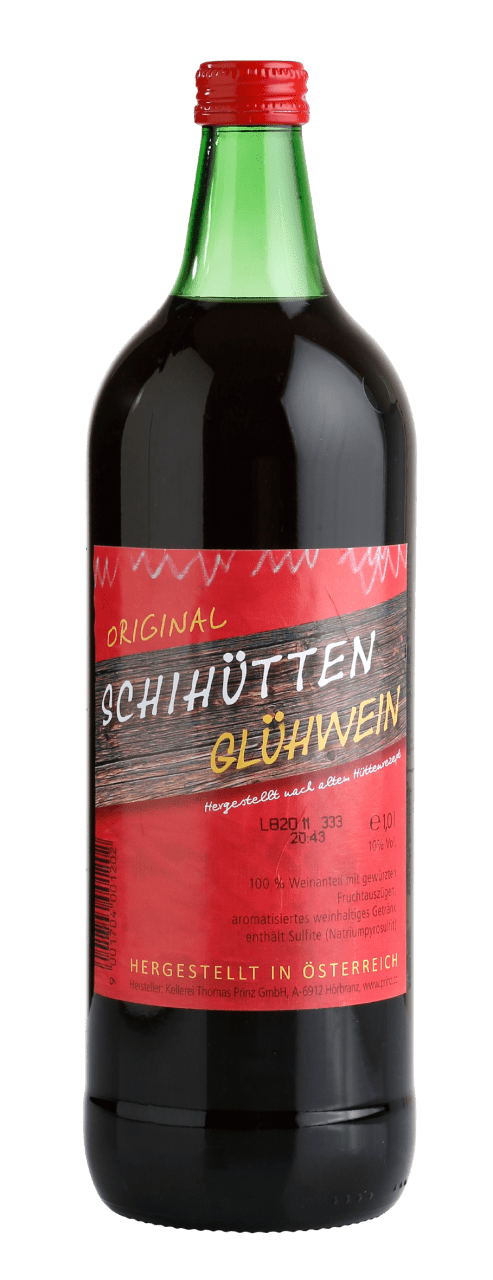 Prinz Schnaps Feinbrennerei Original Prinz Schihütten Glühwein aus Österreich 10% Vol.